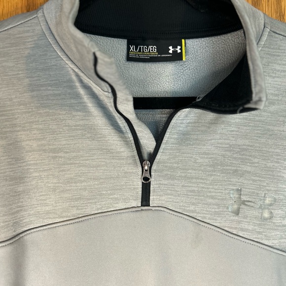 Under Armour Light Gray Half-Zip pullover Men’s XL Warm fleece - Picture 3 of 6